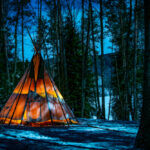 Teepee,Uder,The,Blue,Sky,In,The,Snowy,Woods